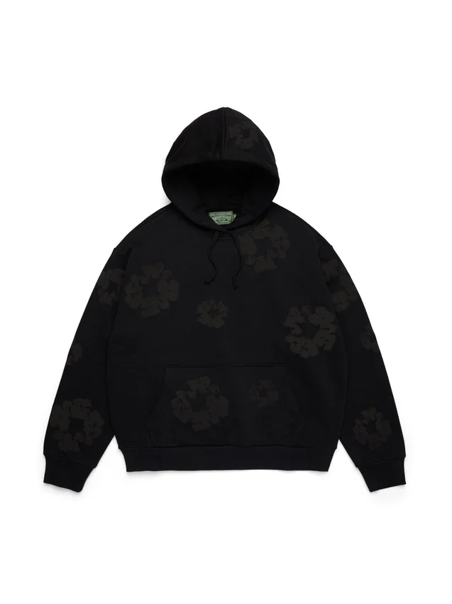 Mono Cotton Wreath Hoodie Black