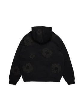 Mono Cotton Wreath Hoodie Black
