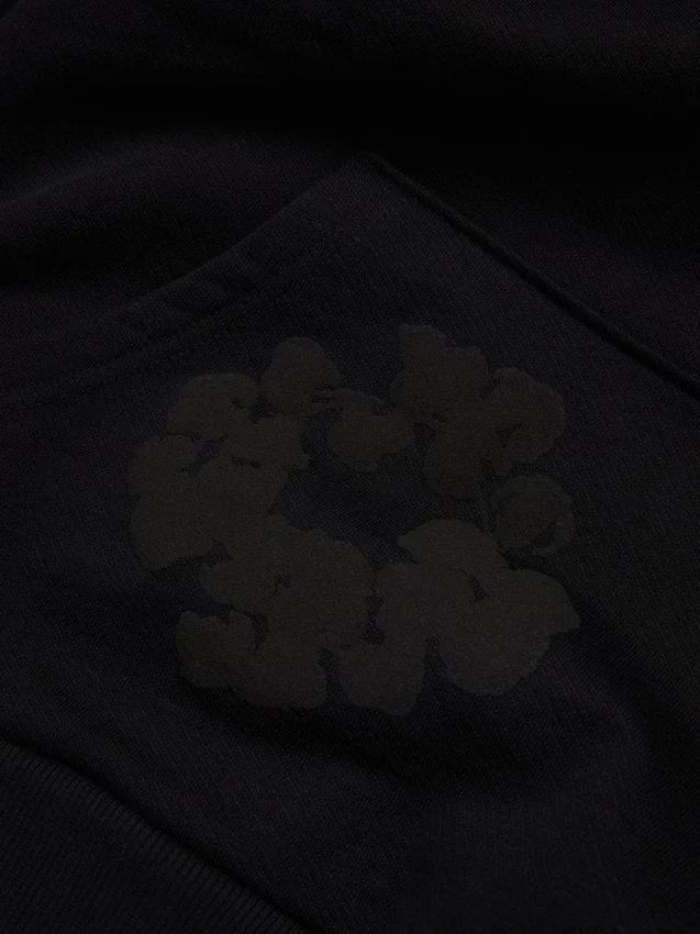 Mono Cotton Wreath Hoodie Black