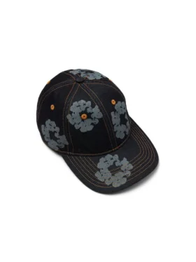Mono Cotton Wreath Raw Denim Cap Washed Indigo