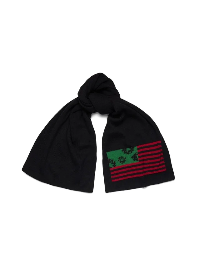 Pan-African Wreath Flag Scarf Black