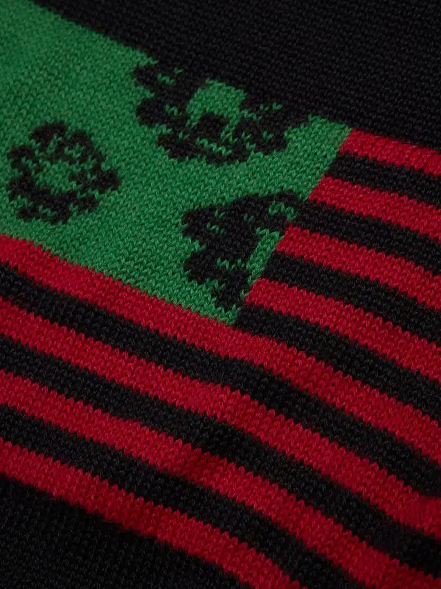 Pan-African Wreath Flag Scarf Black