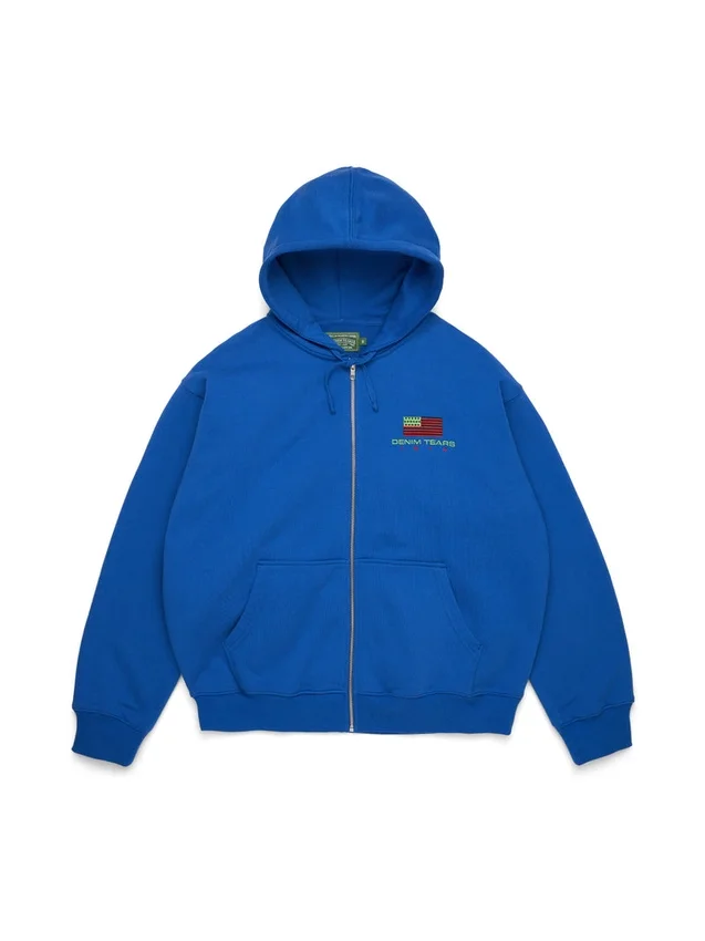 Pan African Zip Hoodie Blue