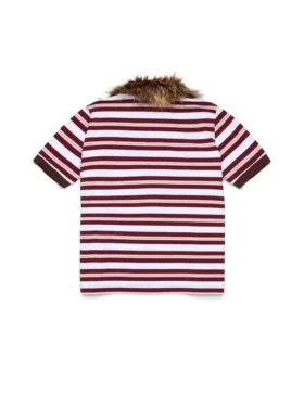 Panther Fur Collar Polo Red