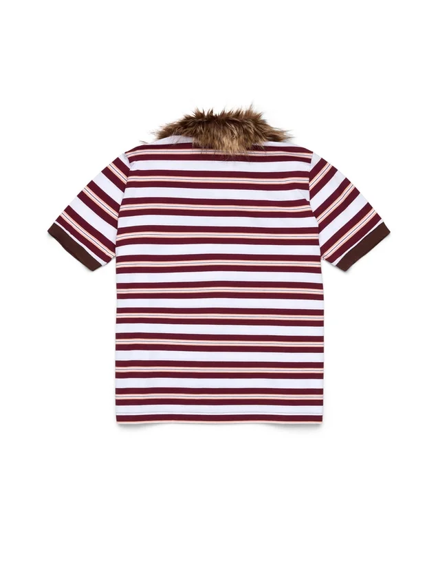 Panther Fur Collar Polo Red
