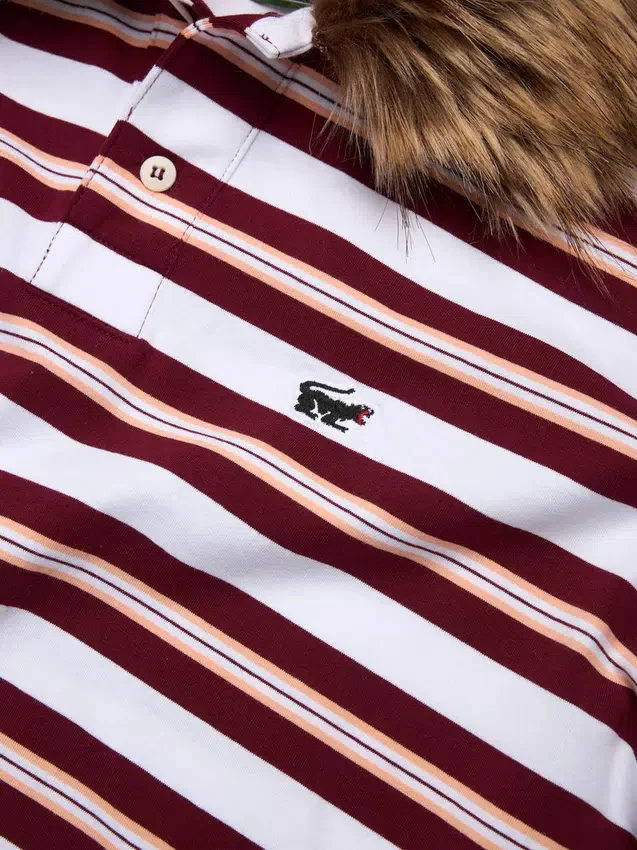 Panther Fur Collar Polo Red