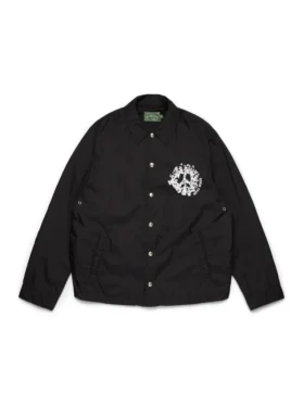 Peace Wreath Coaches Jacket Black