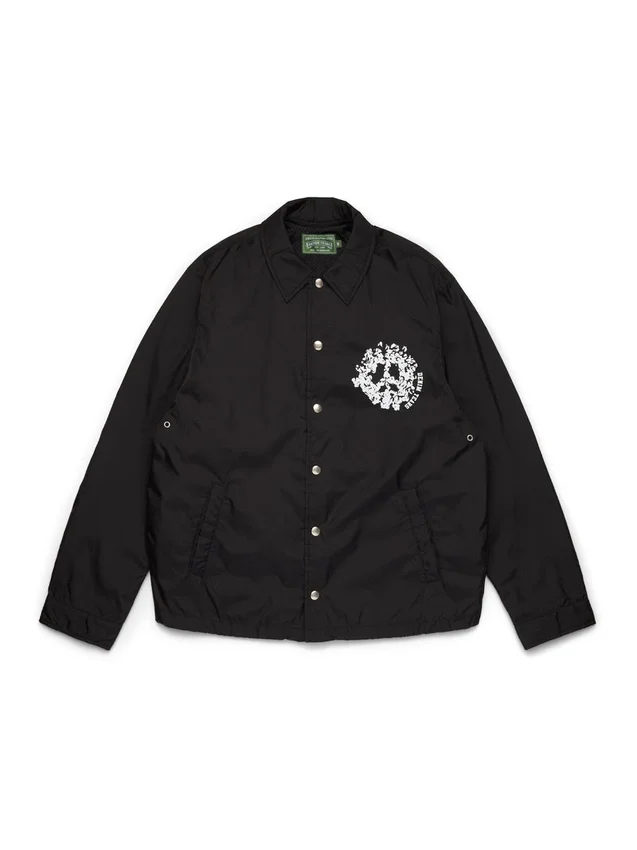 Peace Wreath Coaches Jacket Black