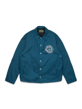 Peace Wreath Coaches Jacket Blue