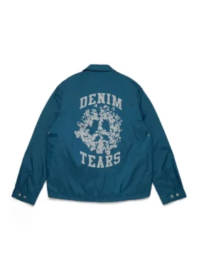 Peace Wreath Coaches Jacket Blue
