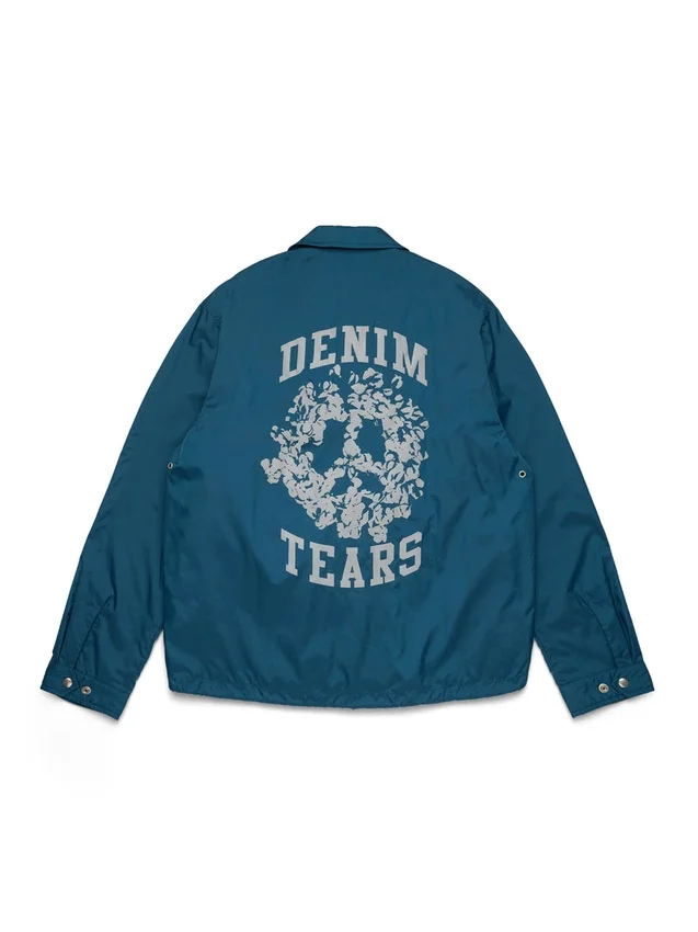 Peace Wreath Coaches Jacket Blue