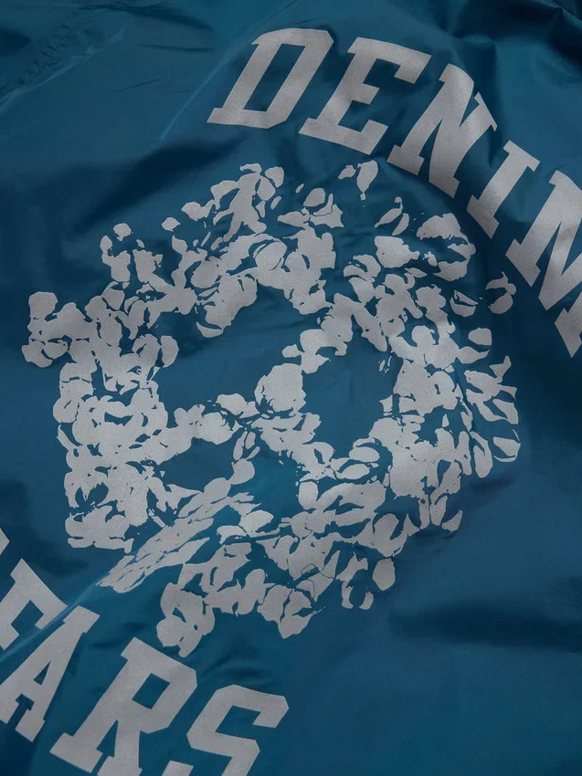 Peace Wreath Coaches Jacket Blue