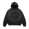 Peace Wreath Knockout Zip Hoodie Black