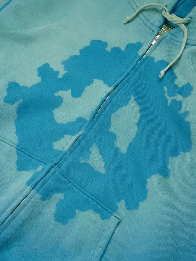 Peace Wreath Knockout Zip Hoodie Blue