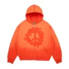 Peace Wreath Knockout Zip Hoodie Orange