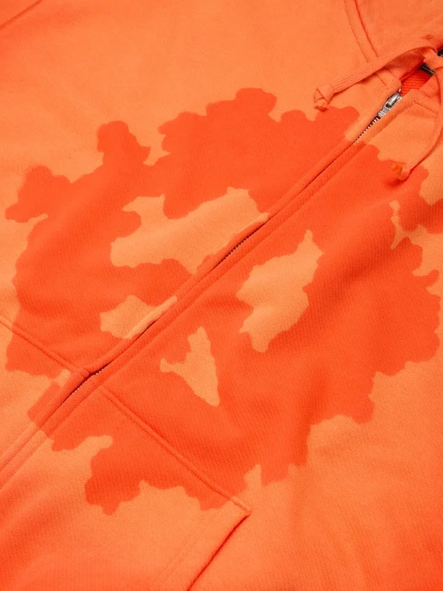 Peace Wreath Knockout Zip Hoodie Orange