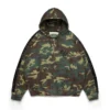 Sequins Sleeve Panel Zip Hoodie Camo