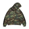 Sequins Sleeve Panel Zip Hoodie Camo