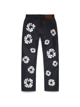 Straight Cotton Wreath Denim Pant Selvedge
