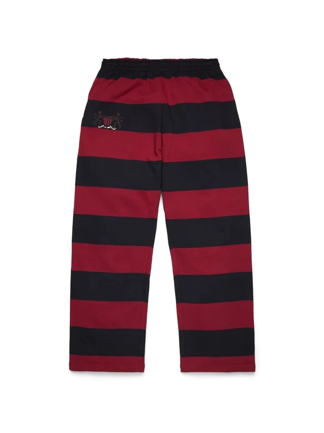 Striped Crest Open Hem Sweatpant Red/Navy