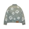 Studded Cotton Wreath Denim Jacket Dirty Wash